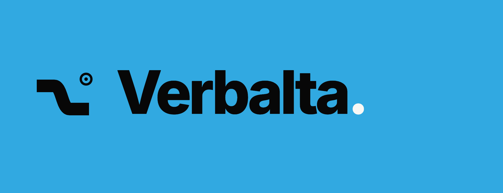 Verbalta logo, on blue