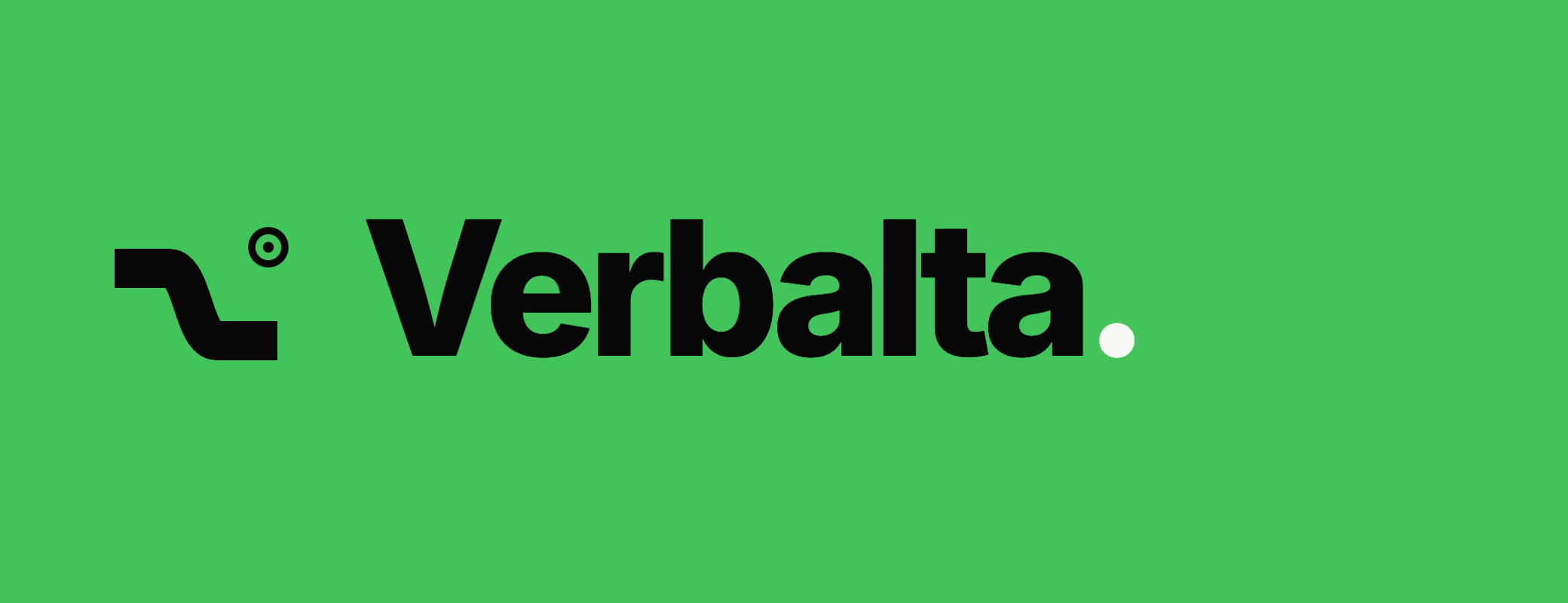 Verbalta logo, on green